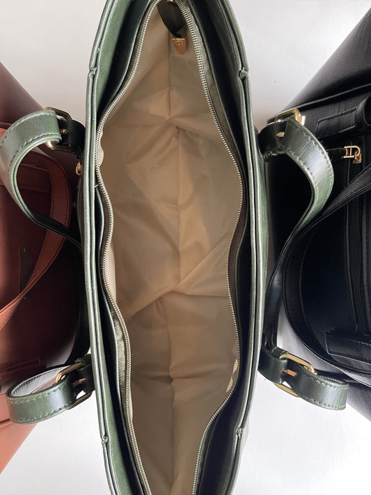 Suede Tote Bag - Olive