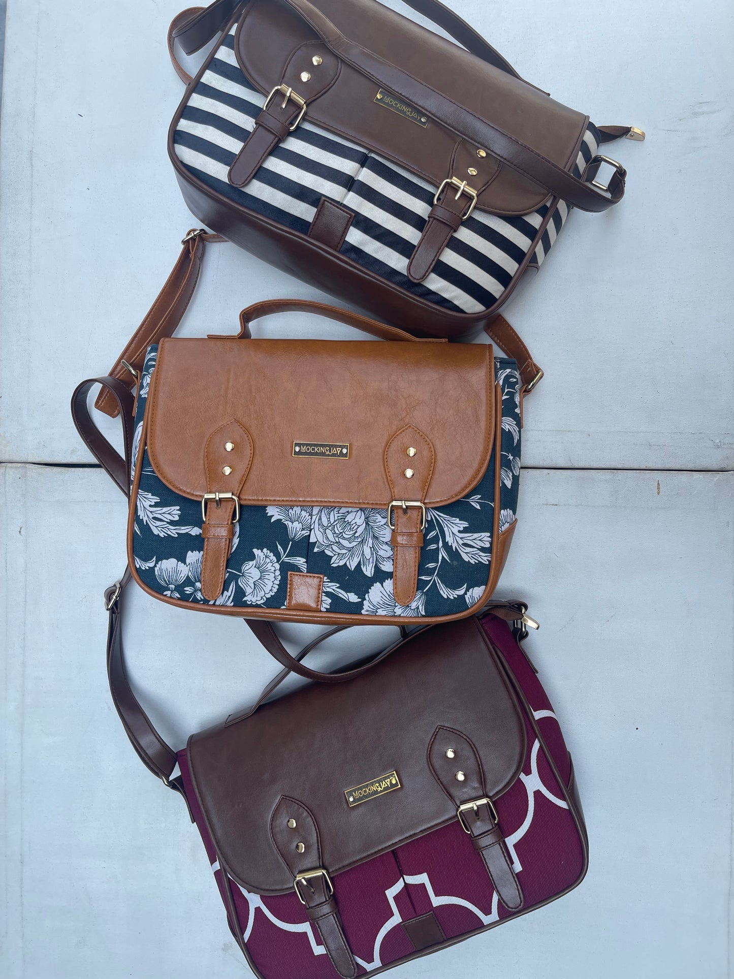 Printed Satchel - Maroon Printed