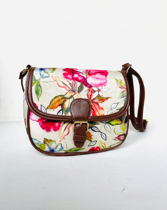 Autumn Floral Saddle Bag