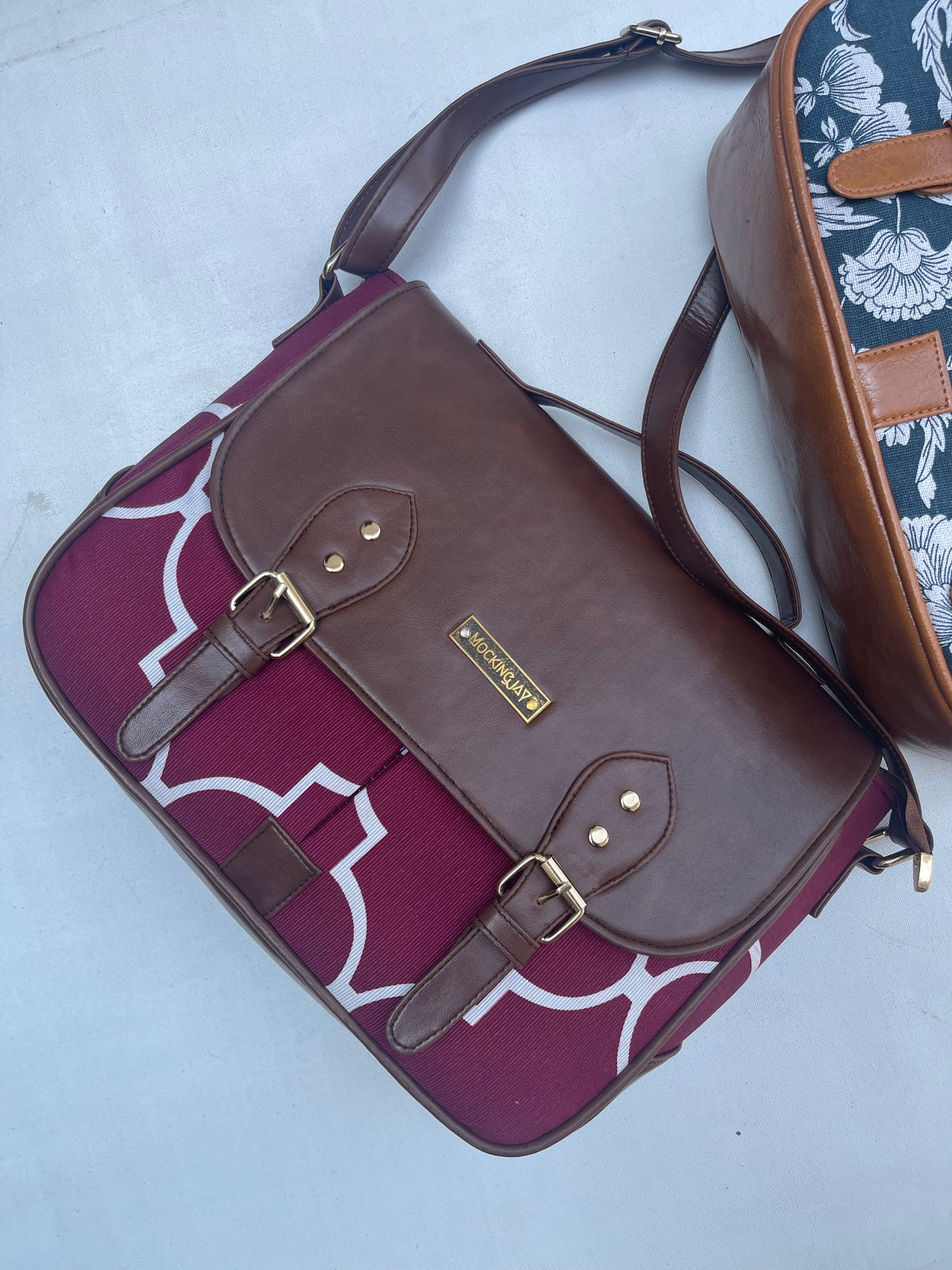 Printed Satchel - Maroon Printed