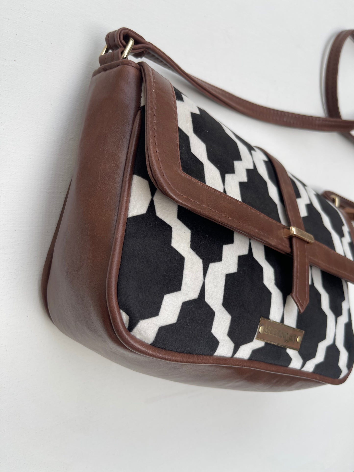 Black and White Printed Crossbody