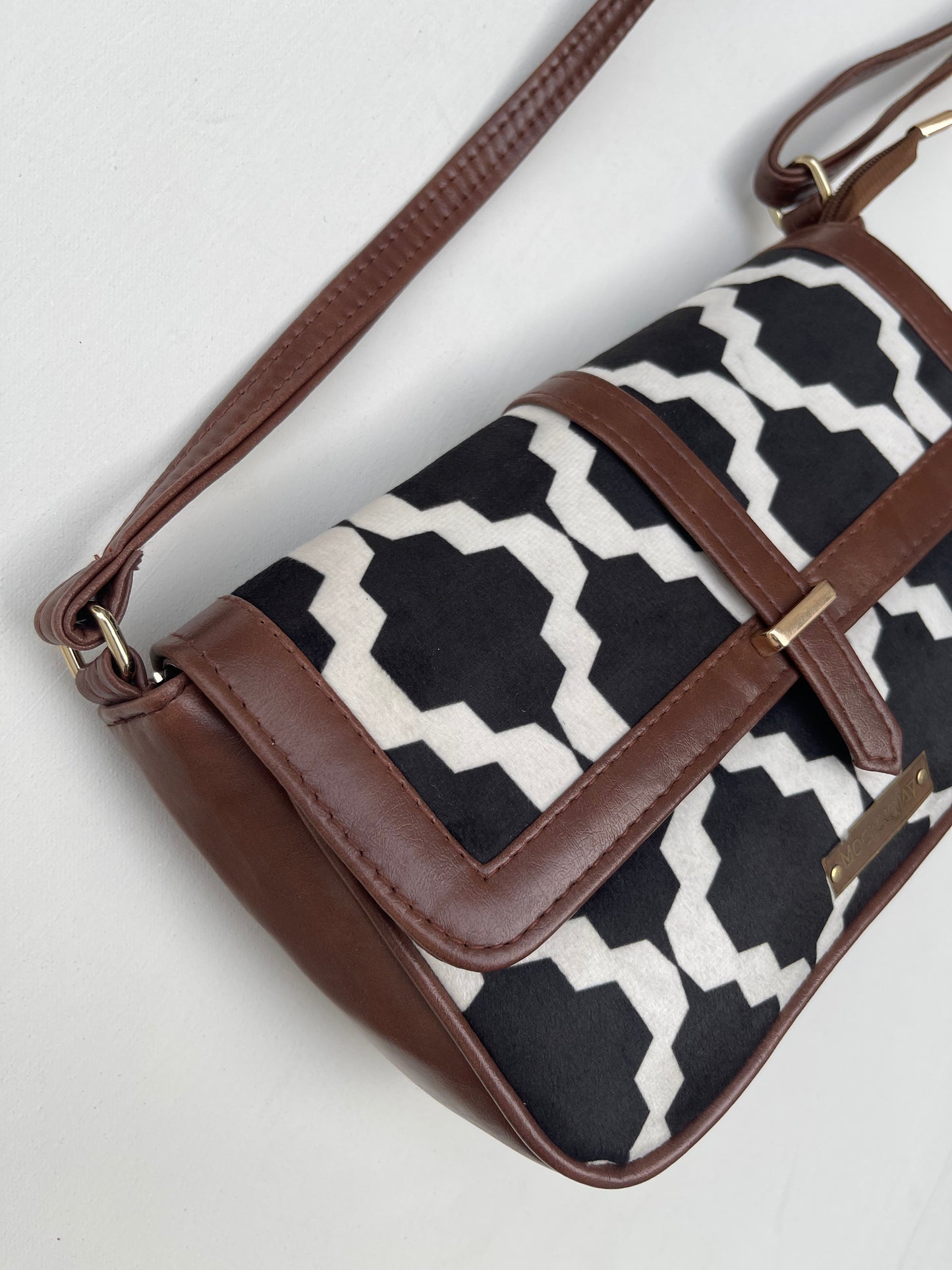 Black and White Printed Crossbody