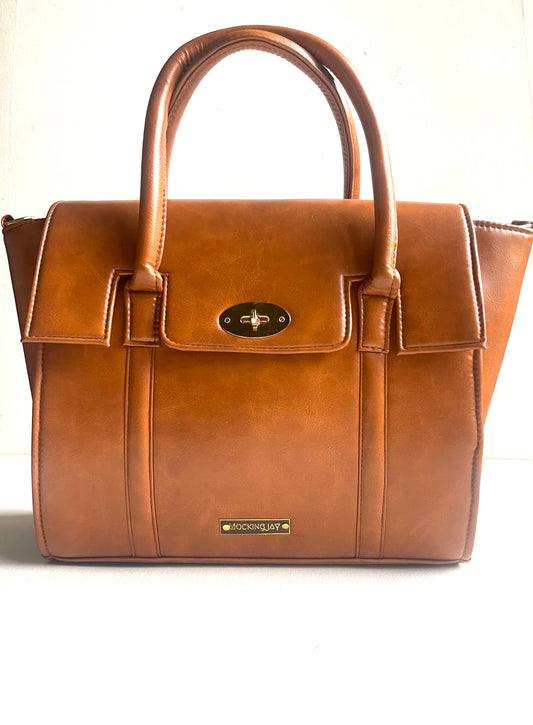 Tan Top Flap Tote