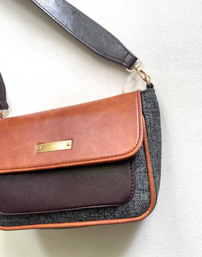 Colourblock Crossbody - Grey