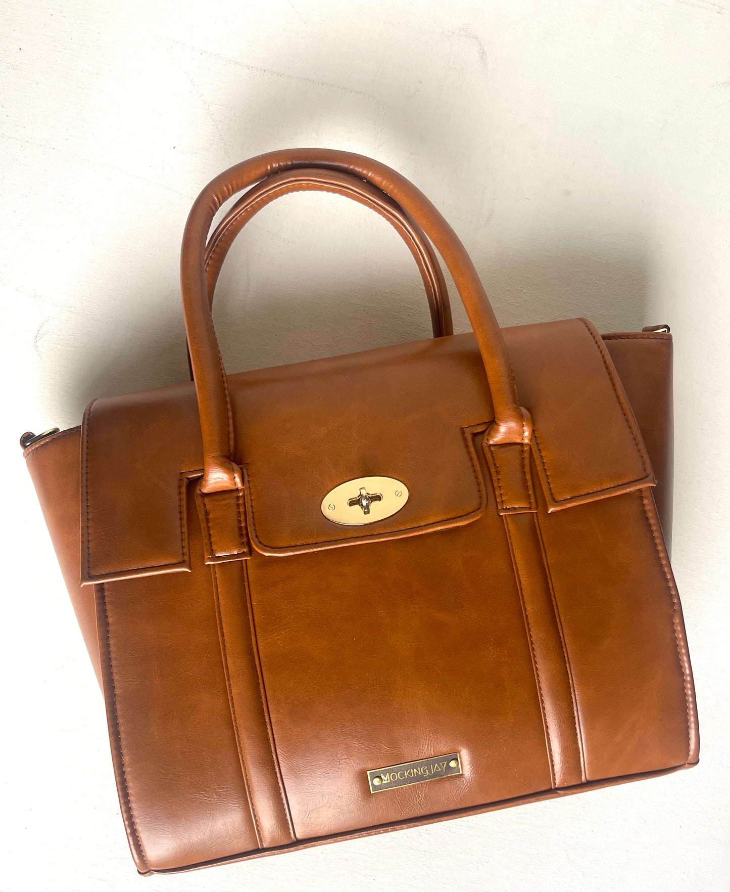 Tan Top Flap Tote