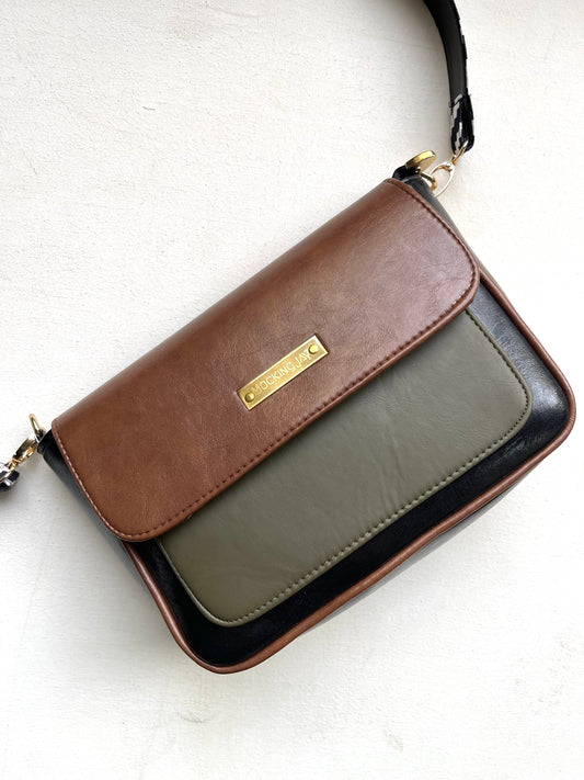 Colourblock Crossbody Olive