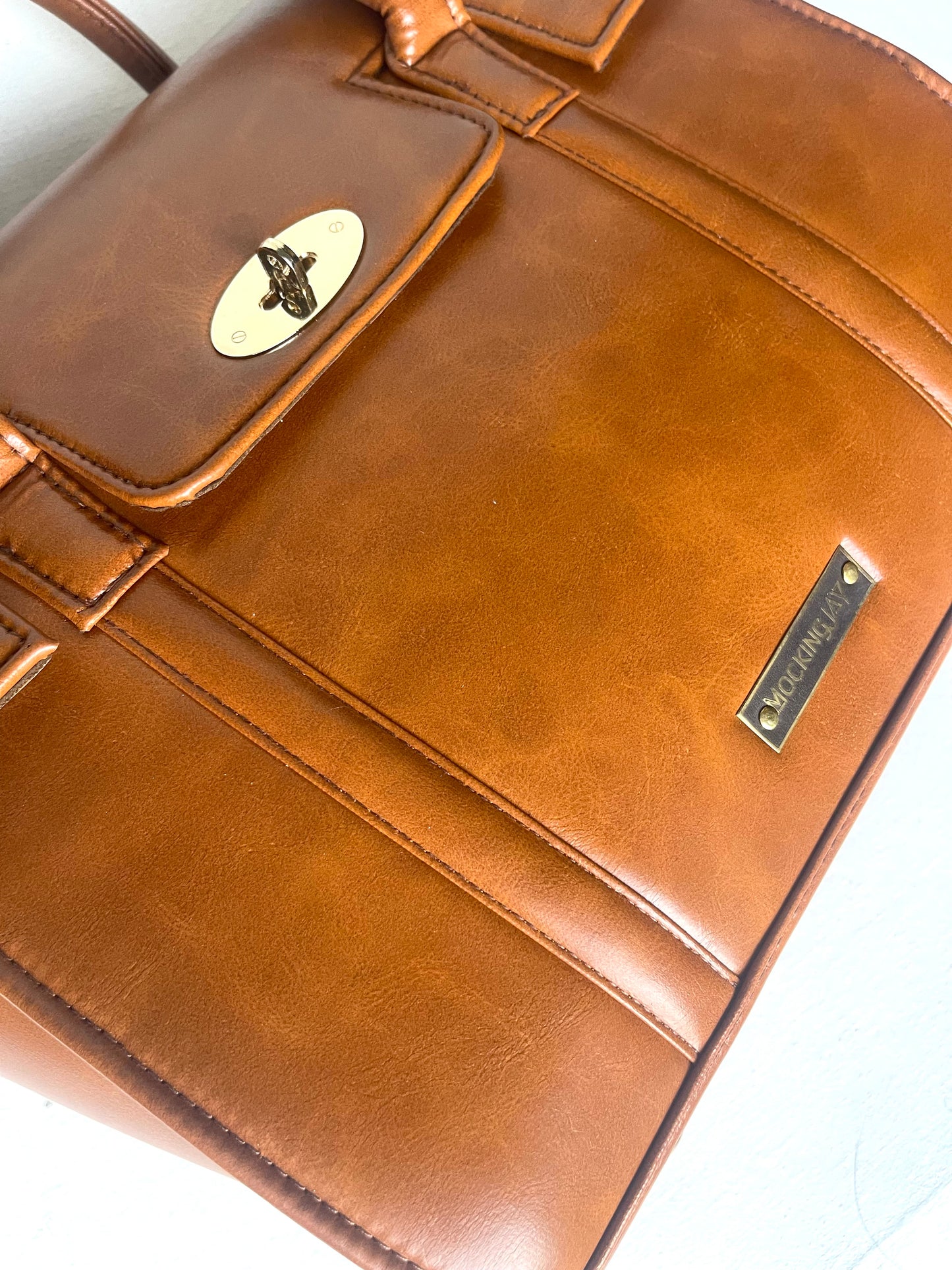 Tan Top Flap Tote