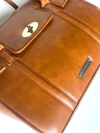 Tan Top Flap Tote