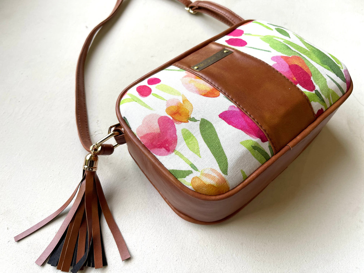 Tulip Garden Tasseled Crossbody Bag