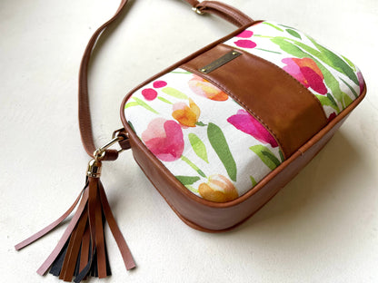 Tulip Garden Tasseled Crossbody Bag
