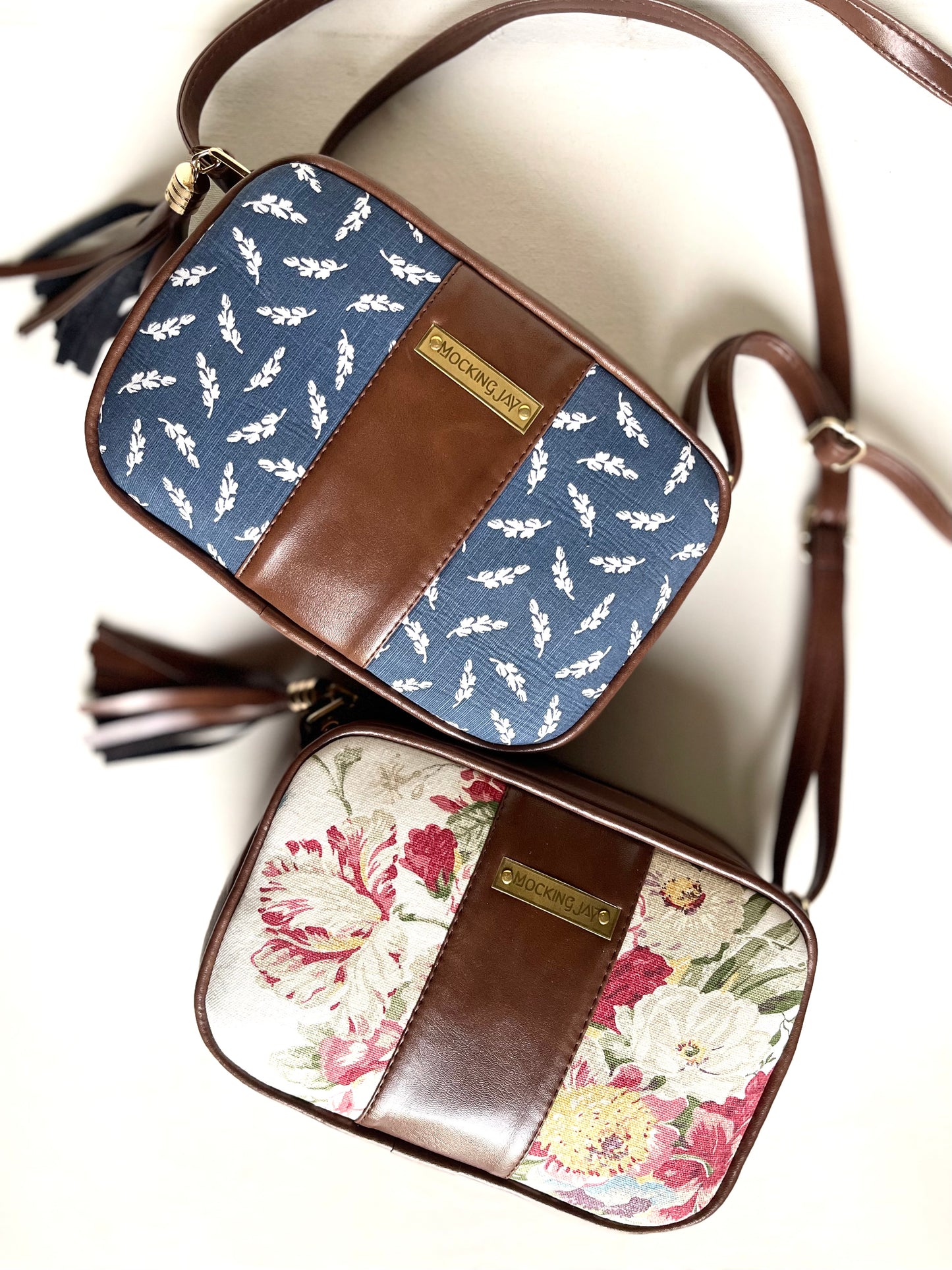 Tasselled Crossbody Bag - Leaf