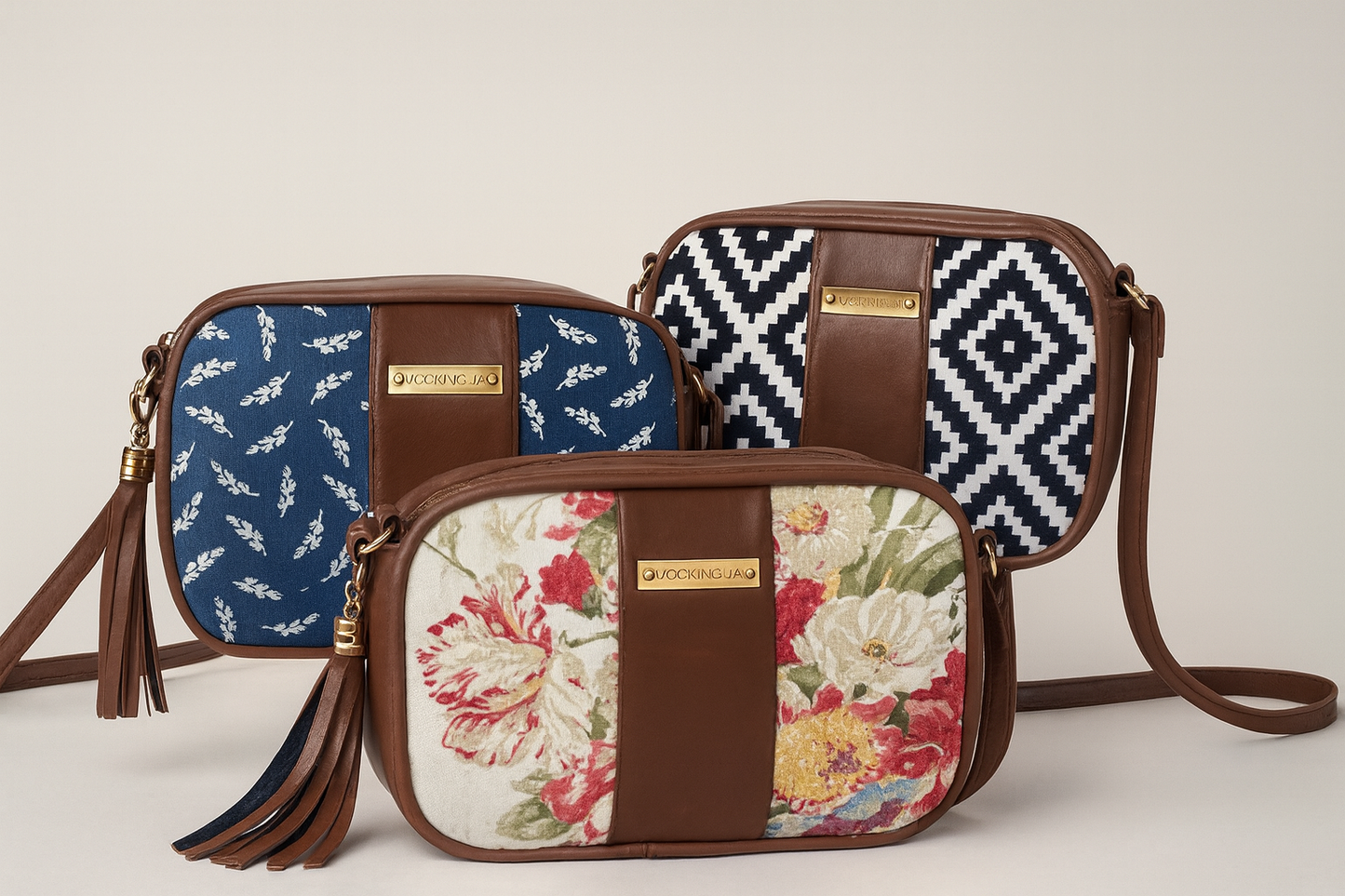 Tasselled Crossbody Bag - Leaf