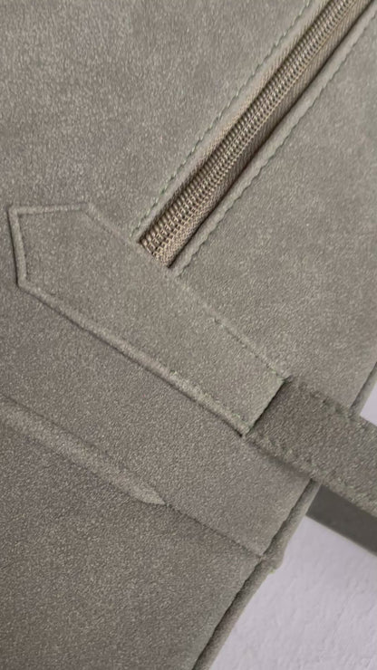 Suede Tote Bag - Olive