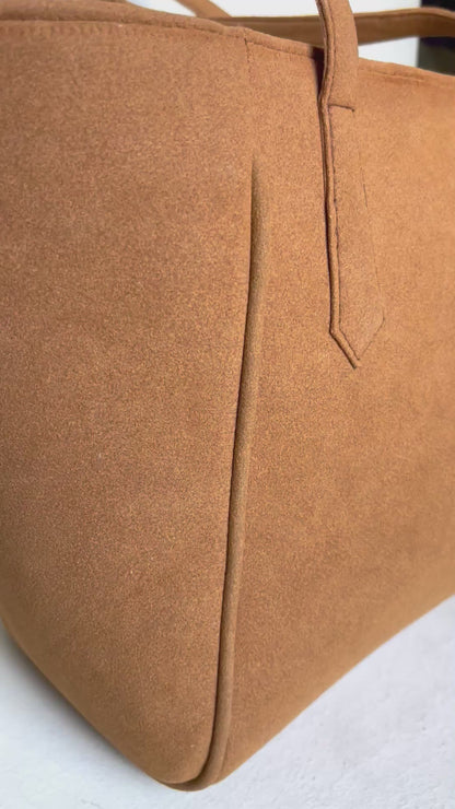 Suede Tote Bag - Terracotta