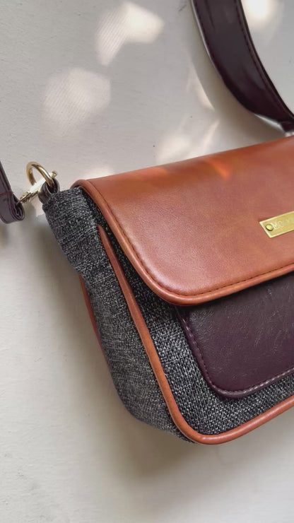 Colourblock Crossbody - Grey