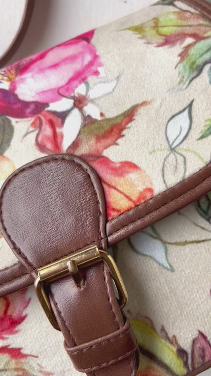 Autumn Floral Saddle Bag
